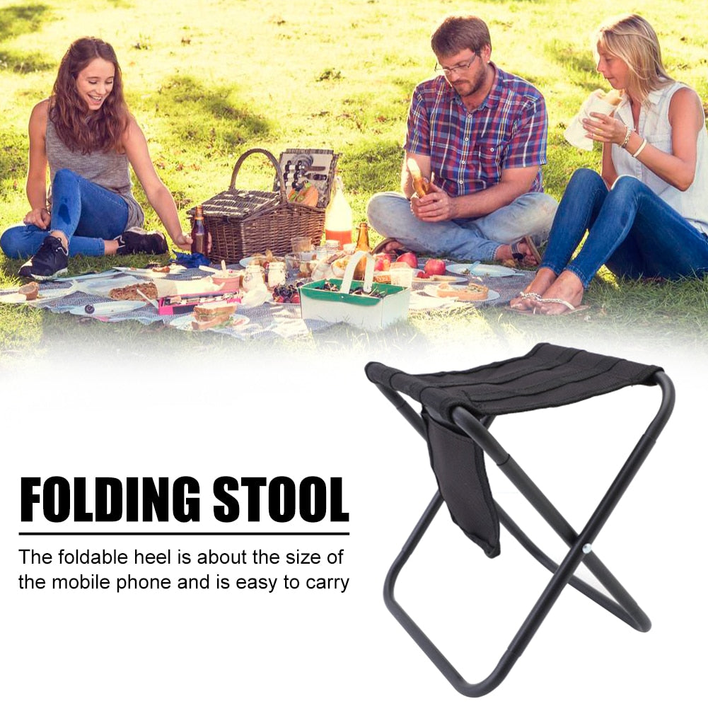 Lightweight Folding Stool Outdoor Furniture Camping Tourist Seat Chair Portable Aluminum Alloy Folding Stool with Storage Bag