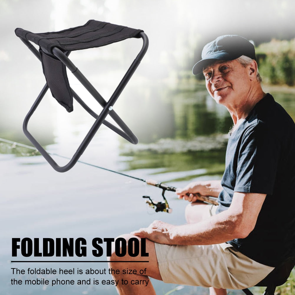 Lightweight Folding Stool Outdoor Furniture Camping Tourist Seat Chair Portable Aluminum Alloy Folding Stool with Storage Bag